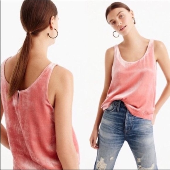 J. Crew Pink Riff Velvet tank top 10P - Picture 1 of 14